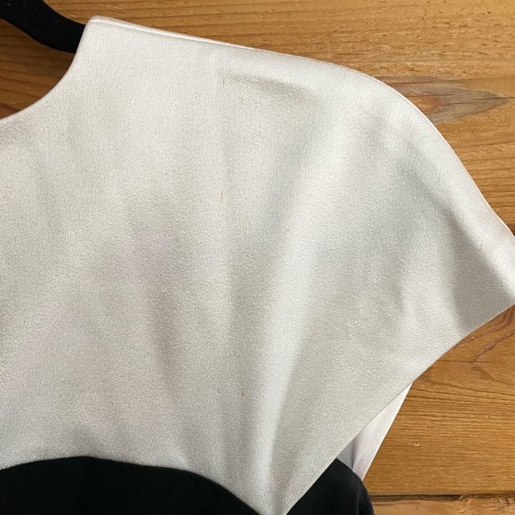 Alice + Olivia Black and White Color Block Cap Sleeve Dress 2 - Picture 3 of 9